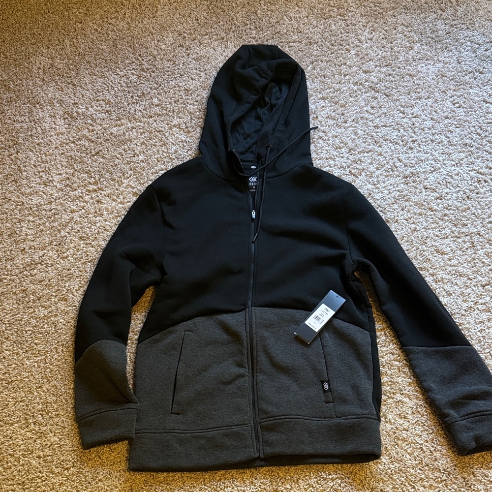 Black and Gray Zip-Up Hoodie